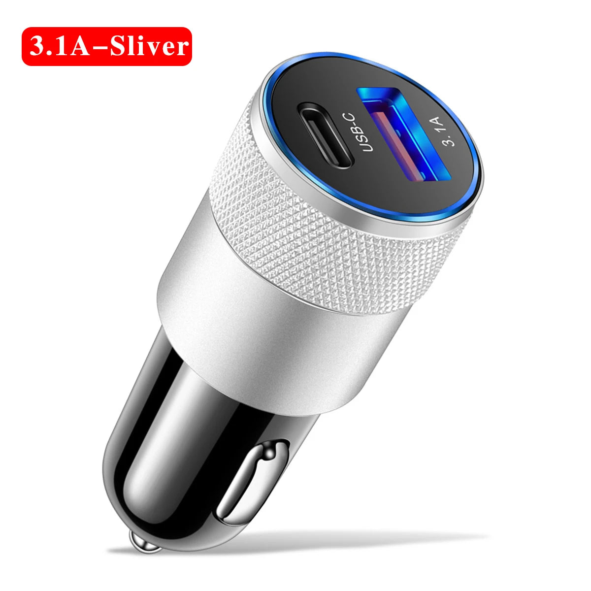 USB+Type C Fast Car Charger for iPhone, Samsung, Huawei