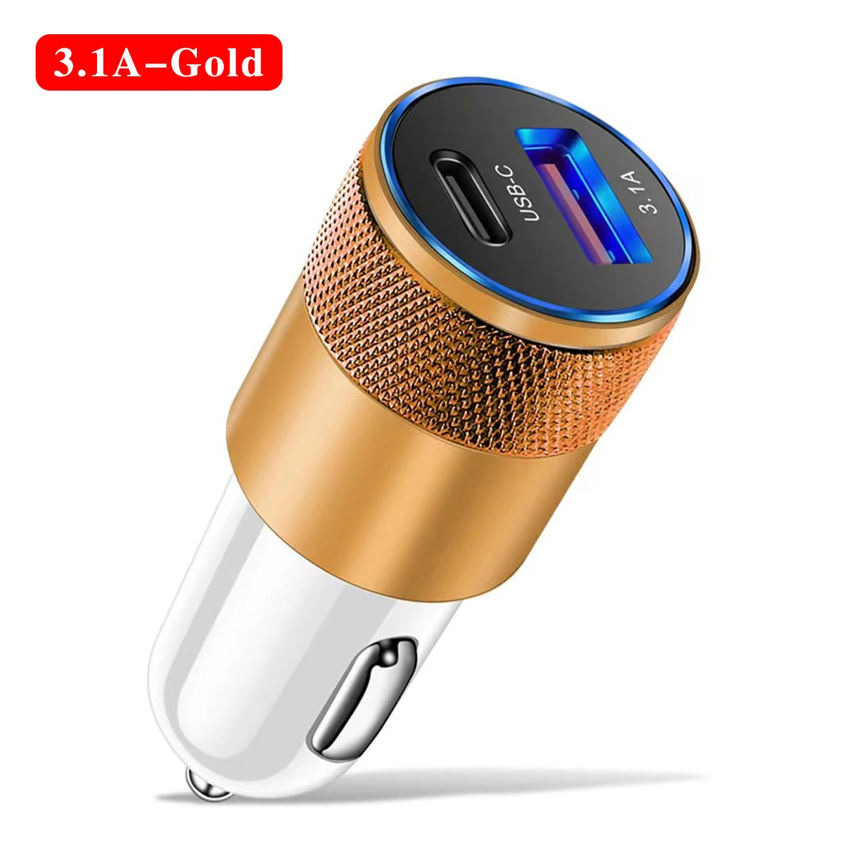 USB+Type C Fast Car Charger for iPhone, Samsung, Huawei