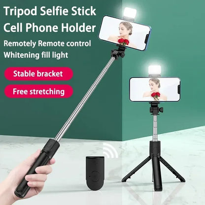 Selfie Stick Tripod with Light Portable Phone Tripod