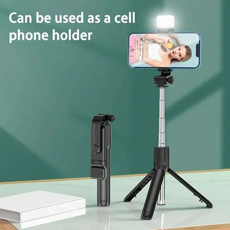 Selfie Stick Tripod with Light Portable Phone Tripod