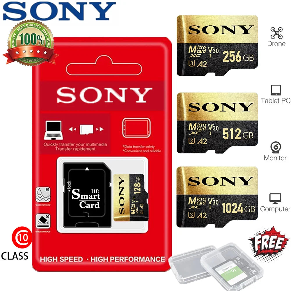 SONY Micro SD TF Card Mini 1TB Memory Card Class 128GB 256GB High Speed