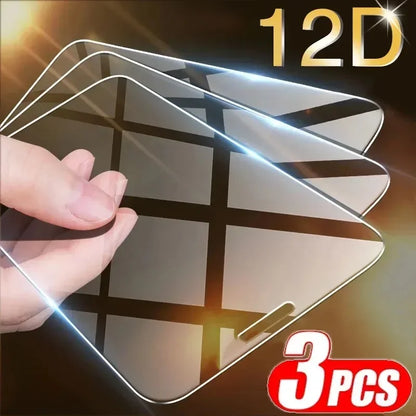 3Pcs Tempered Glass for iPhone 14 13 12 11 15,16 including all pro and Pro Max Models