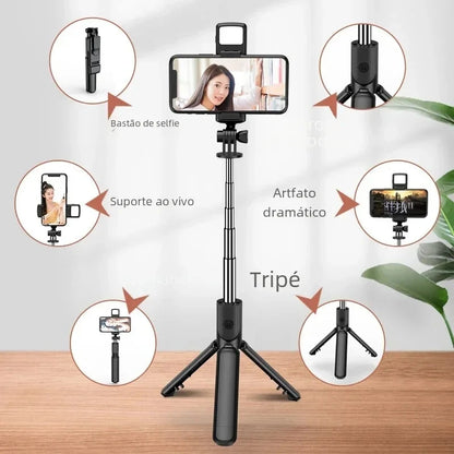 3 In 1 Wireless Selfie Tripod With Fill Light Bluetooth