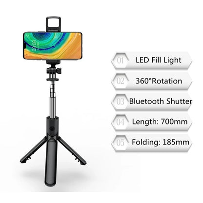 3 In 1 Wireless Selfie Tripod With Fill Light Bluetooth